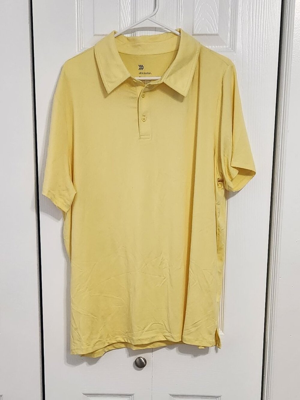 All In Motion Men's XL Yellow Polo Shirt Moisture Wicking Stretch NWT